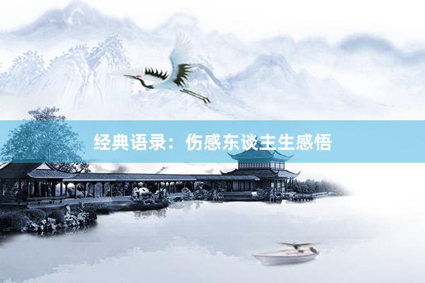 经典语录：伤感东谈主生感悟